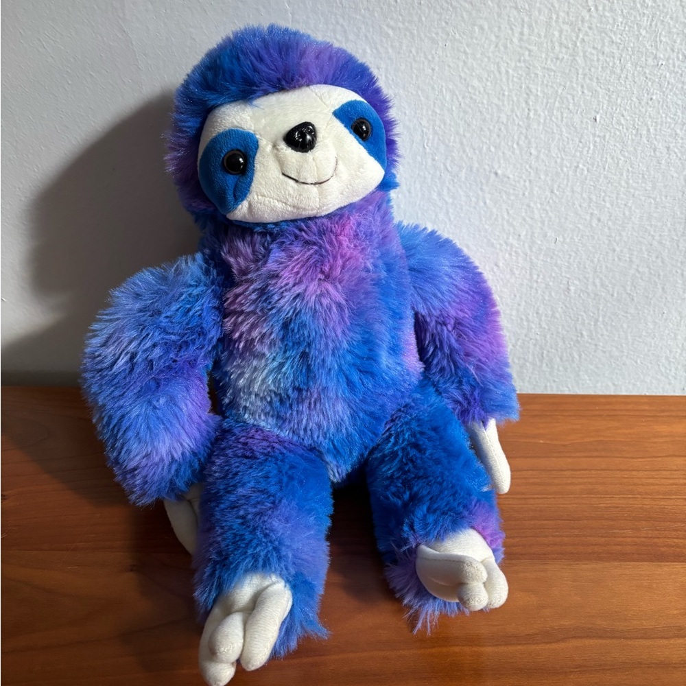 FAO Schwarz Vibrant Blue and Purple Sloth Plush